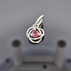 Pandora 925 Sterling Silver January Birthstone Eternity Dangle Charm Red